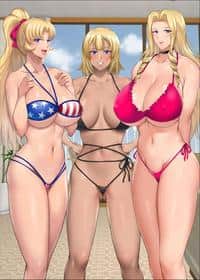InCha Otouto ga Nangoku Beach de Kinpatsu Bakunyuu Oyako o Matomete Netotte Haramaseru Hanashi 3 hentai 封面